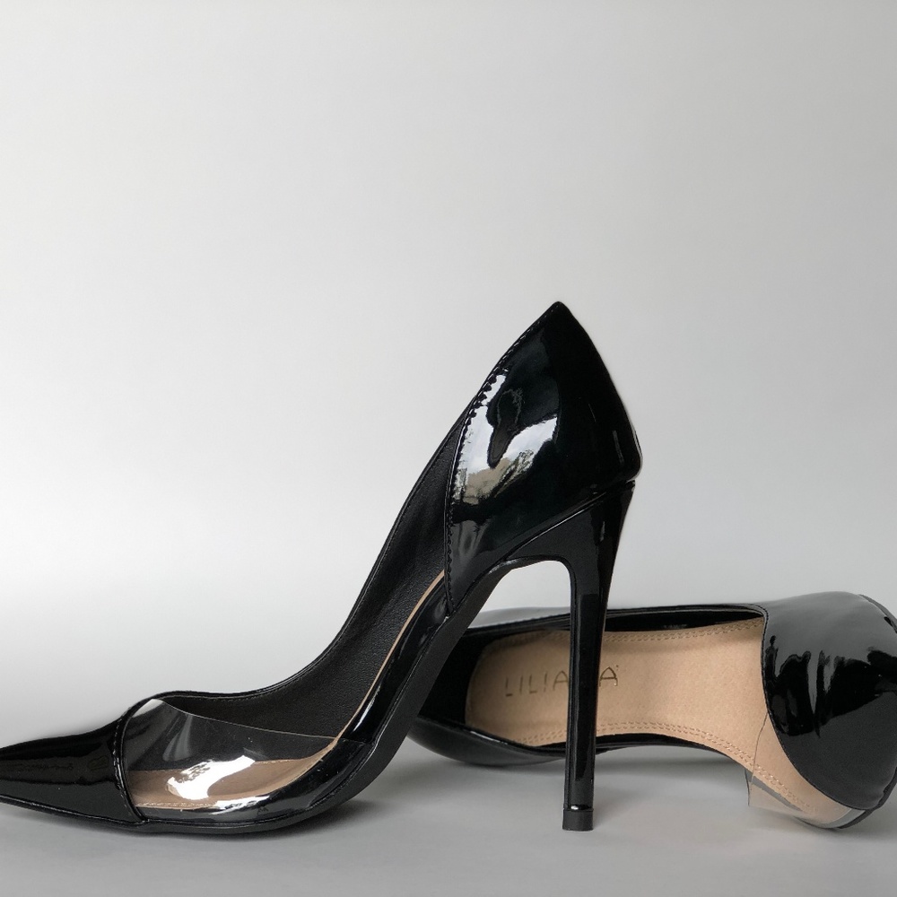 Issie Black Patent D'orsay Pumps